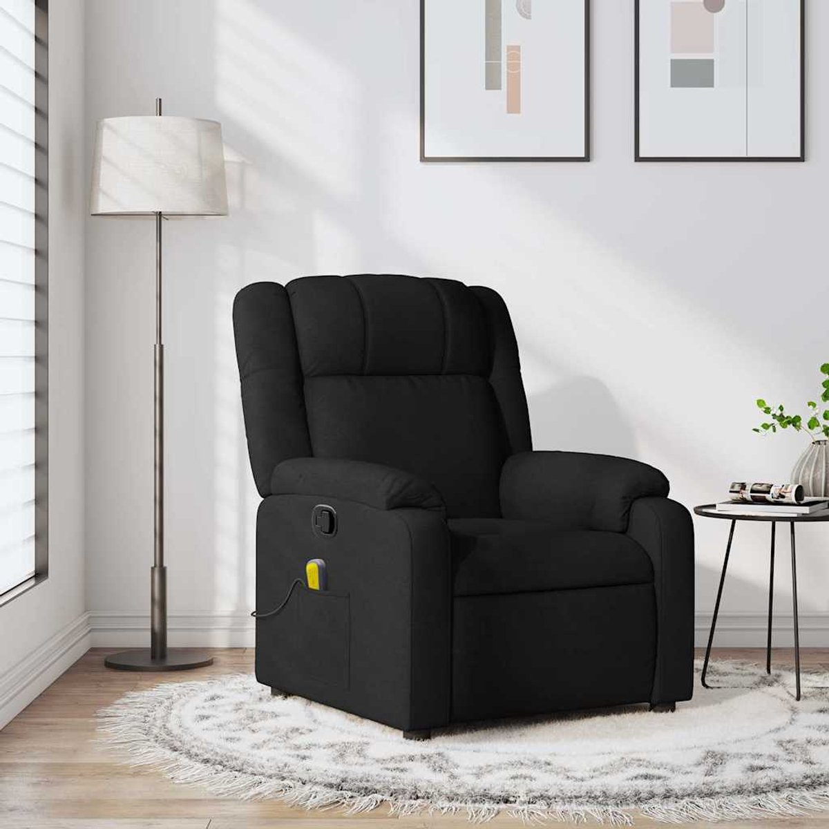 vidaXL Massagestoel - met - zwarte - stof