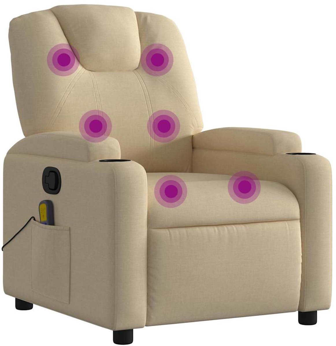 vidaXL Massagestoel - verstelbaar - stof - crèmekleurig