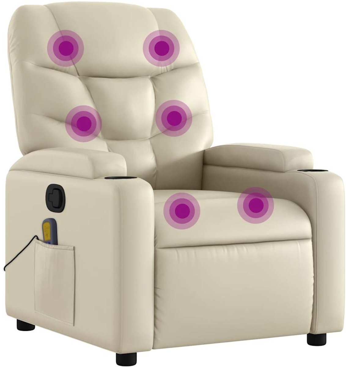 vidaXL Massagestoel - van - kunstleer - in - crèmekleur