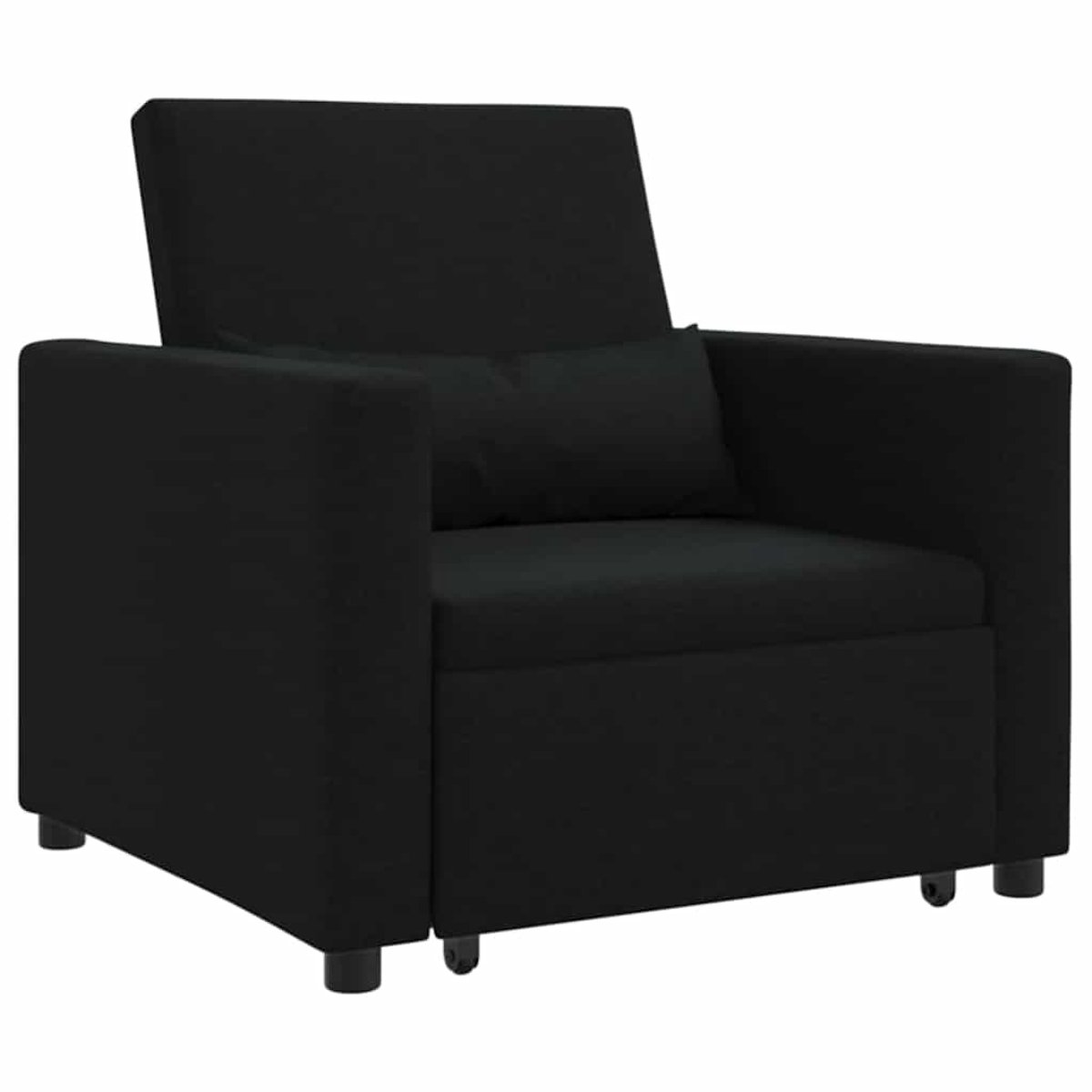 vidaXL Uittrekbare - slaapbank - eenpersoons - Zwart - 90 - x - 165 - x - 87 - cm - Stof