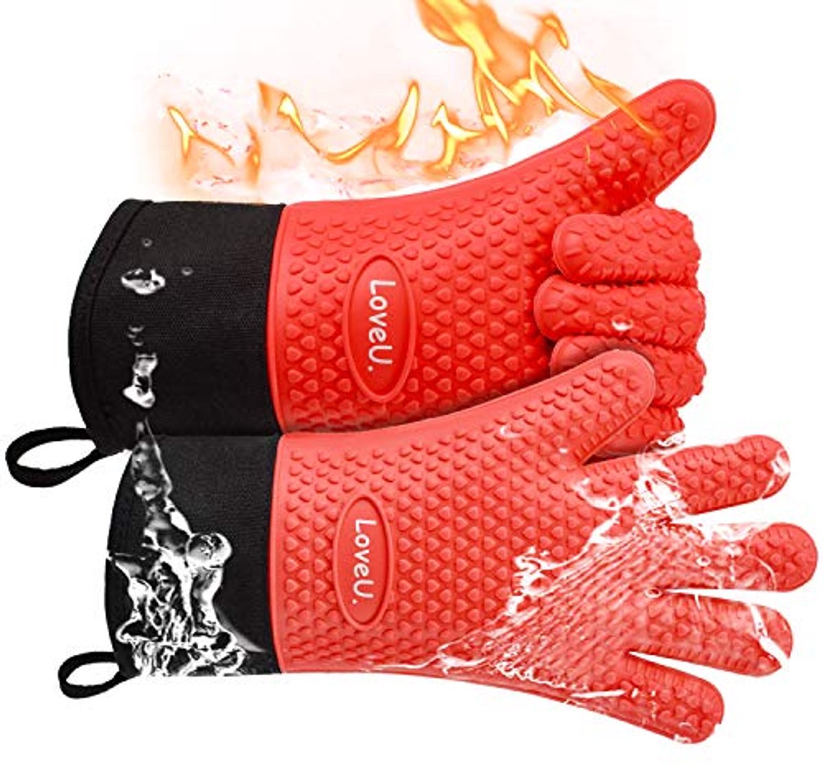 Hittebestendige Siliconen Katoenen Ovenhandschoenen - Flexibele BBQ en Keukenhandschoenen - Perfect voor Bakken en Grillen