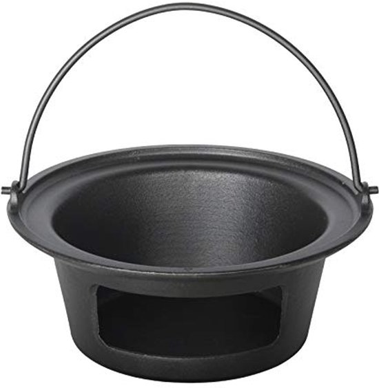 Gietijzeren As Kan met Handvat voor Houtskool en Kamado Grills - Groen