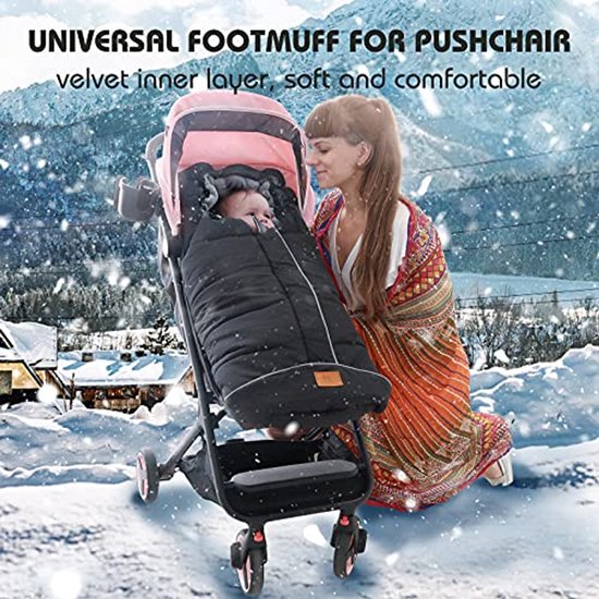 Universele Voetenzak voor Kinderwagens en Autostoeltjes - Verwijderbare Waterdichte Antislip Fleece Babyslaapzak van Universele — afbeelding 4