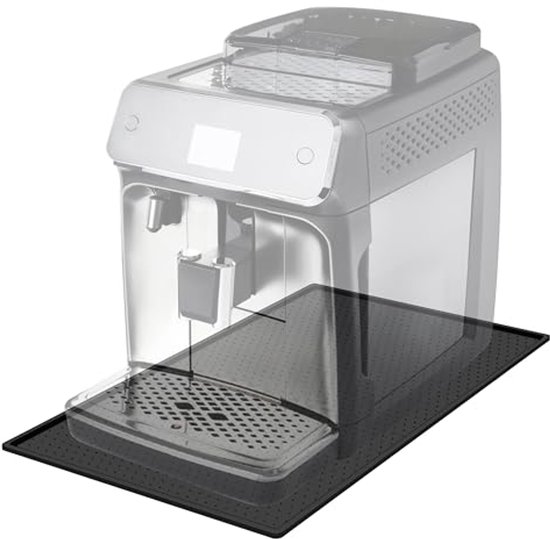 Foto: Koffiezetapparaatmat lekvrije onderlegger voor koffiemachines 48 x 30 cm zwart