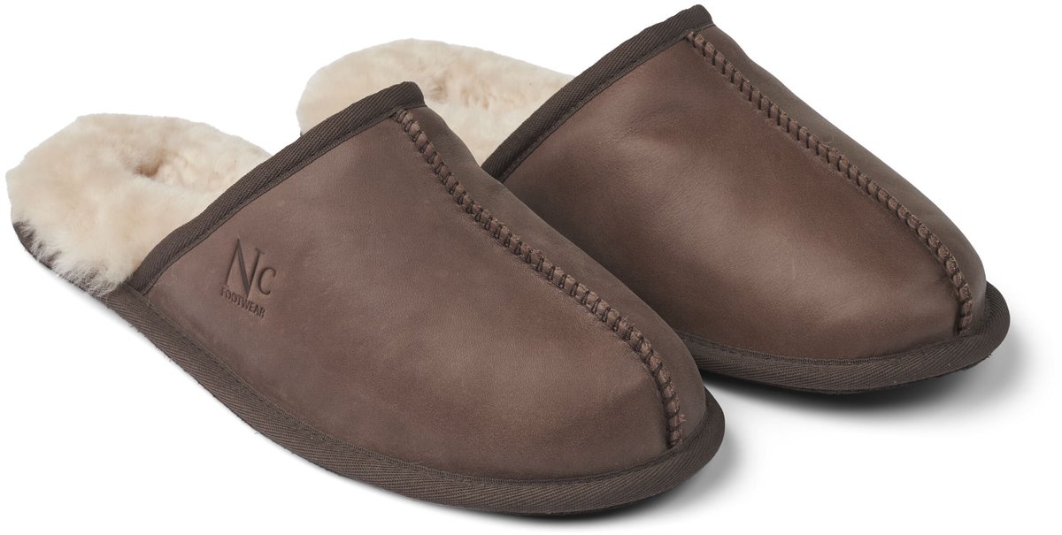 Sheepskin House - Heren Pantoffel - Schapenvacht - Buitenzool van runder suède