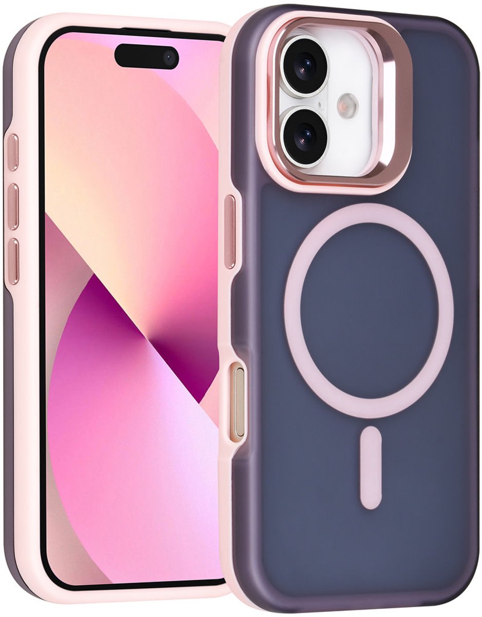 TUNIQ Back cover voor iPhone 17 - MagSafe - Met Camera Stand - Roze