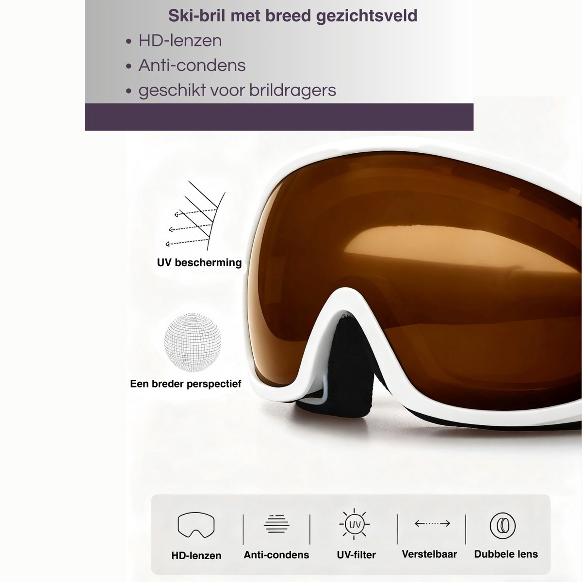 SCHNORR Edge Skibril, volledige REVO spiegelend, anti-condens, UV400