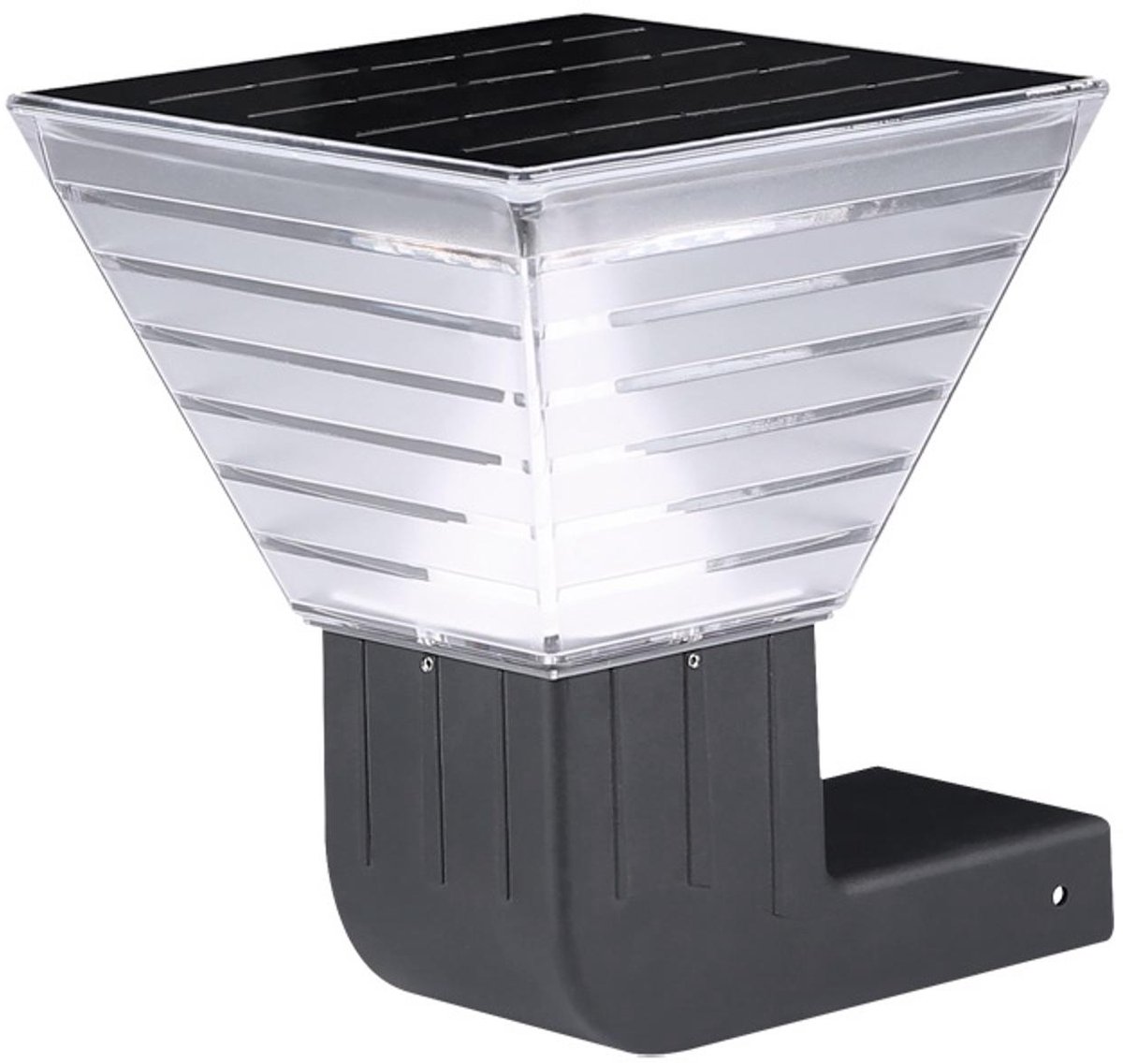 Iplux® - Berlin - Solar Tuinverlichting - Warm wit - Wandlamp 25cm - Verlichting op Zonne-energie
