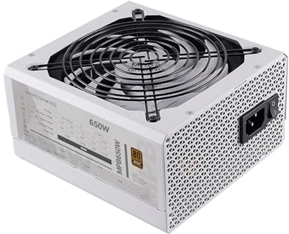 Image of 650W ATX Voeding voor Gaming PC - 80Plus Bronze met AI-RPM Technologie - Wit