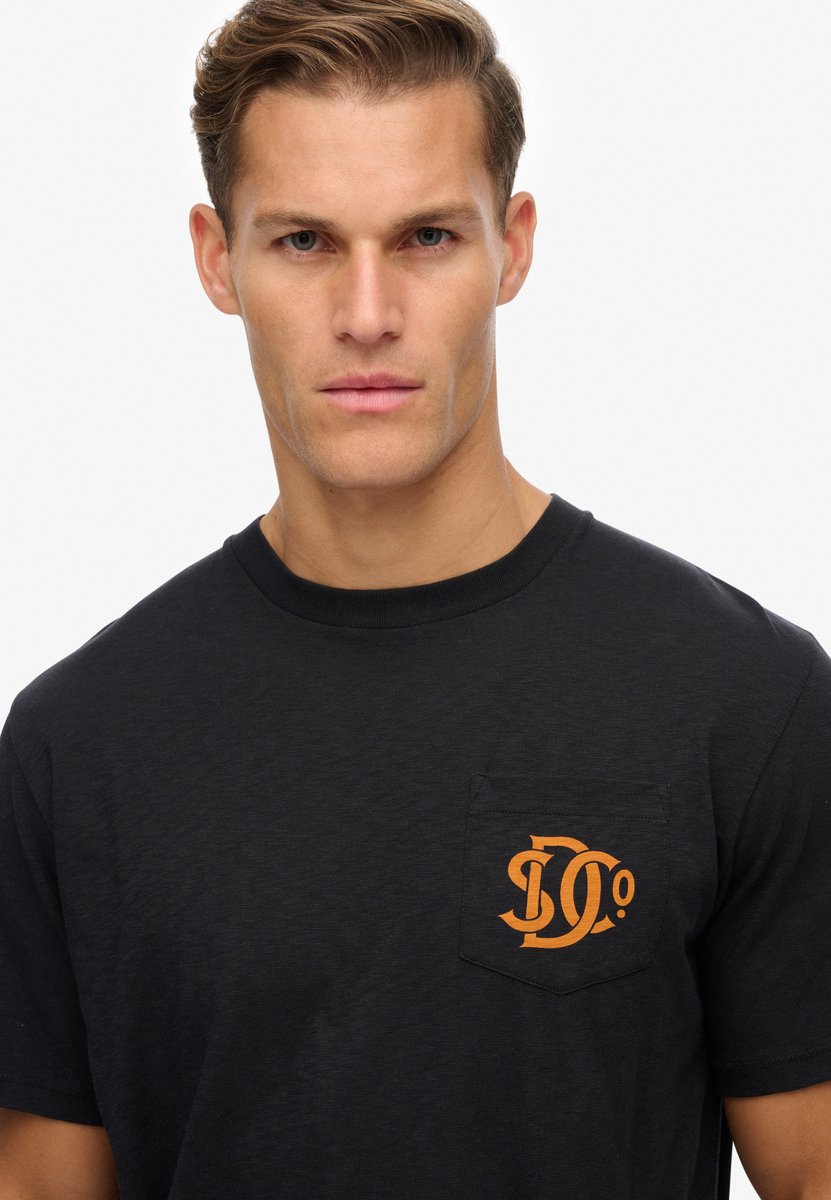 Superdry The Merchant Store Grafisch T-shirt Heren T-shirts Marineblauw