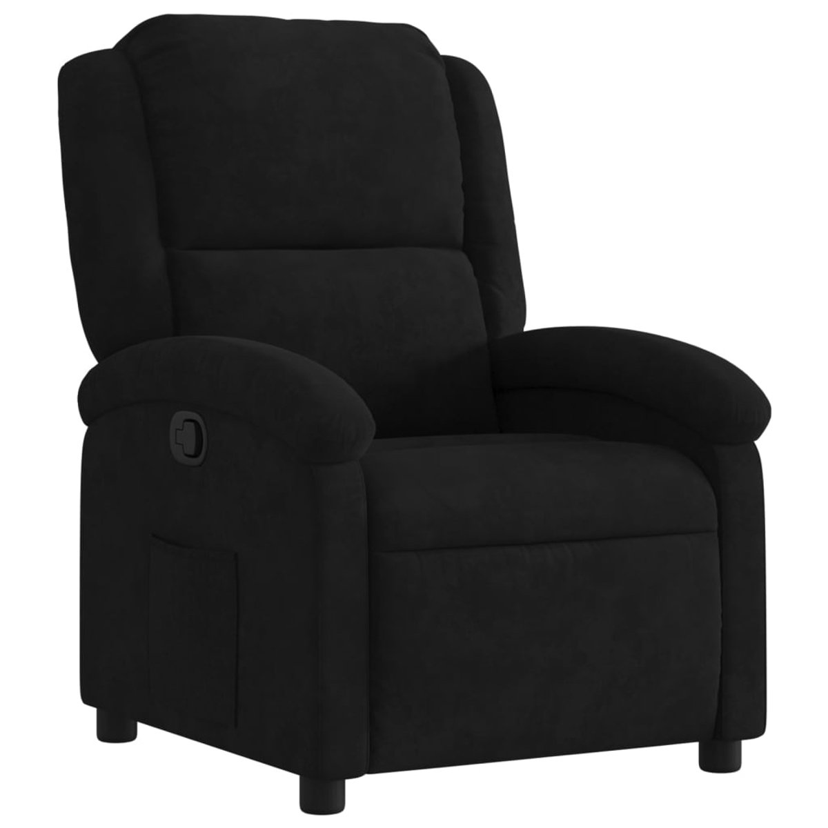 vidaXL Fauteuil - verstelbaar - fluweel - zwart