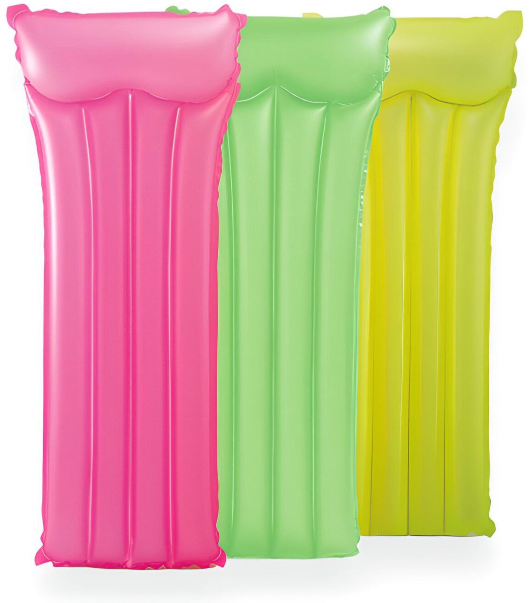 3 Kleuren Zwembad Luchtbedden Set - 3 Stuks 183x69 cm - Roze geel en blauw
