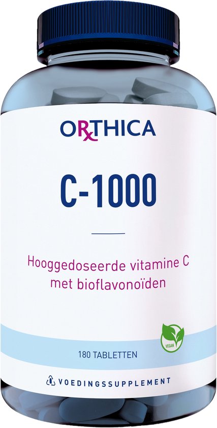 Orthica C-1000 pot met 180 hooggedoseerde vitamine C tabletten met bioflavo.