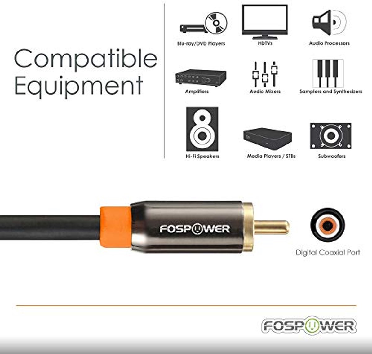 2 m Coaxiale Audiokabel met 24K Vergulde Connectoren - Voor Thuisbioscoop, HDTV, Soundbar en Subwoofer
