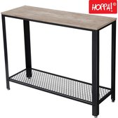 Hoppa! Consoletafel | Bijzettafel | Greige/Zwart | Hout/Ijzer | Vintage | 101,5 x 35 x 80 cm (B x D x H)