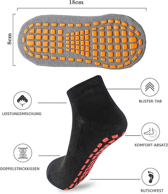 Yogasokken - 2 paar antislipsokken - Barefoot - Yogasokken - Antislip - Pilates - Home - Sokken met reliëfstippen - Zwart - Marineblauw van Merkloos — afbeelding 4