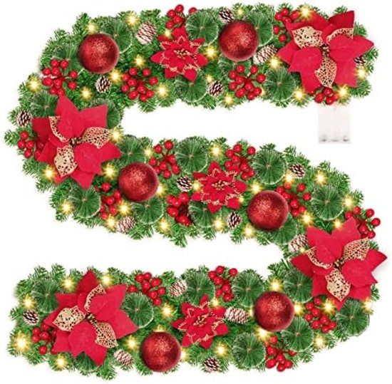 Mur Vegetal Artificiel Guirlande Lumineuse Noël 2,7 M - 50 LEDs - Pour Intérieur/extérieur - Décoration Sapin, Fenêtre Mur Vegetal Artificiel Guirlande Lumineuse Noël 2,7 M - 50 LEDs - Pour Intérieur/extérieur - Décoration Sapin, Fenêtre