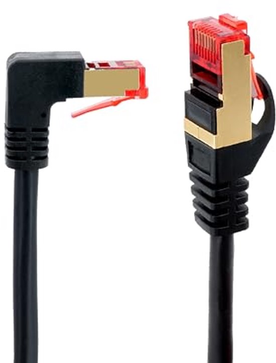 Goobay 51563 CAT 6A patchkabel, high-speed, 90 graden stekker