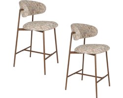 Housecraft Living Claes Counter/ Barkrukken met rugleuning 65 cm Meerkleurig - Set van 2