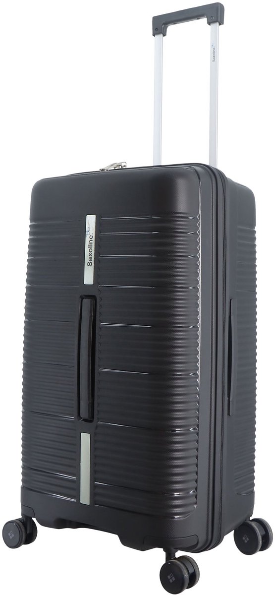 Saxoline Blue Overly Harde koffer / Trolley / Reiskoffer - (Medium) - Zwart - Zwart / Medium