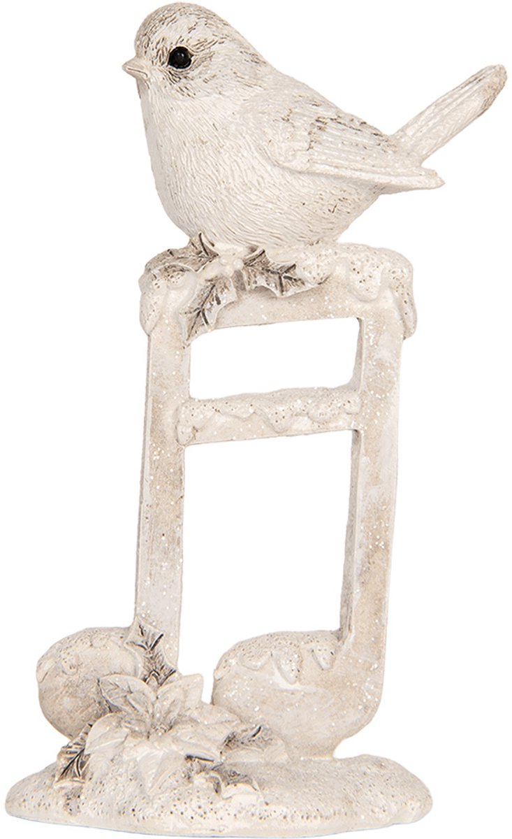 Clayre & Eef Decoratie Vogel 8x4x13 cm Beige Polyresin