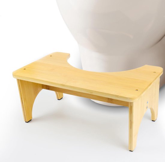 Toiletkruk voor volwassenen, bamboe, toiletkruk, antislip, ergonomische