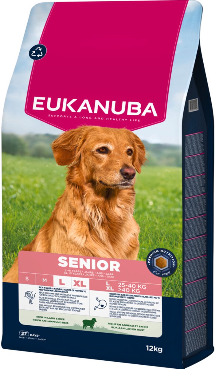 Eukanuba Life Care Dog Senior Large Hondenvoer Lamb & Rice – 12 kg