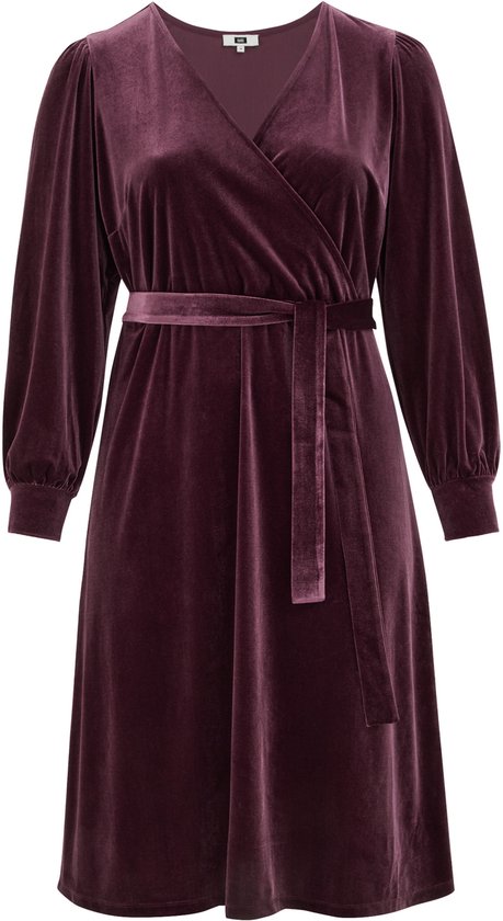 WE Fashion Dames velvet jurk - Curve