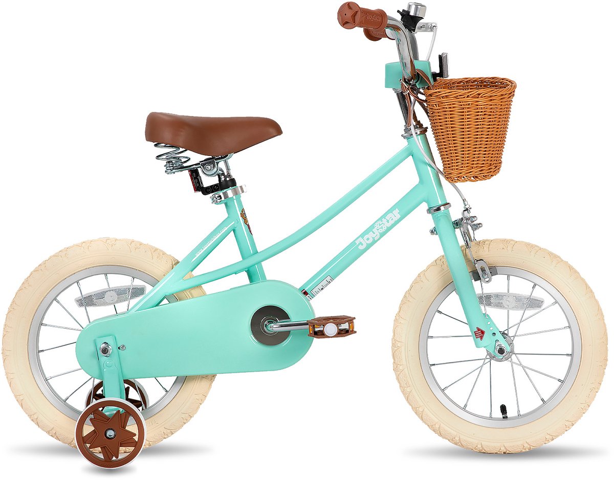 Joystar Fantasy Kinderfiets voor Meisjes - 16 Inch - Mand - Zijwieltjes - Bel - Handrem - Groen - Geschikt voor buitenactiviteiten in de lente