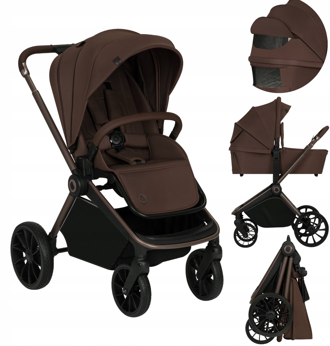 Lionelo Mika Plus - Kinderwagen 2in1 - XXL SET - Veelzijdig en jaarrond - Grote wielen - tot 22kg - Bediening met een hand - Voor alle soorten terrein - Accessoireset van Lionelo