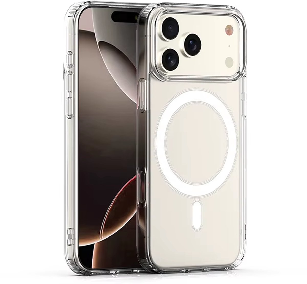 VOWLUX iPhone 17 Pro Hoesje – MagSafe Compatibel – Transparant – Shock-proof & Valbestendig