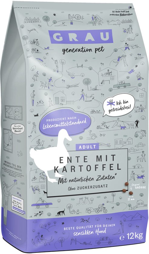 Grau hondenbrokken eend met aardappel 3 kg