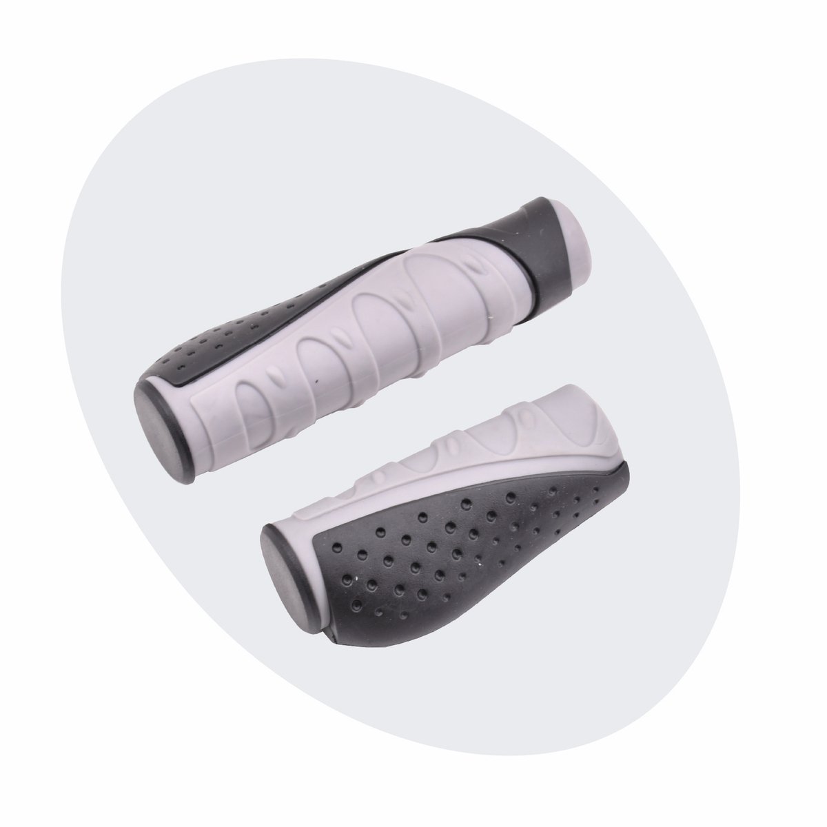 Voltano Ergonomisch Gevormde Fiets Handvatten 132 / 92 MM - Lang Kort Handvat Voor Fiets Met Versnelling - Anti Plak Coating - Verhoogde Grip Fietshandvatten
