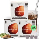 Waterdrop Cola bruistabletten - suikervrij, vegan, met vitamines B en C - 36 stuks