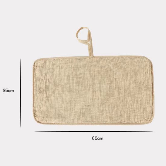 Hydrofiel verschoonmatje met bamboe voering - Waterproof - beige (35×60 cm) - Wasbaar in de wasmachine van Hydrofiel — afbeelding 5