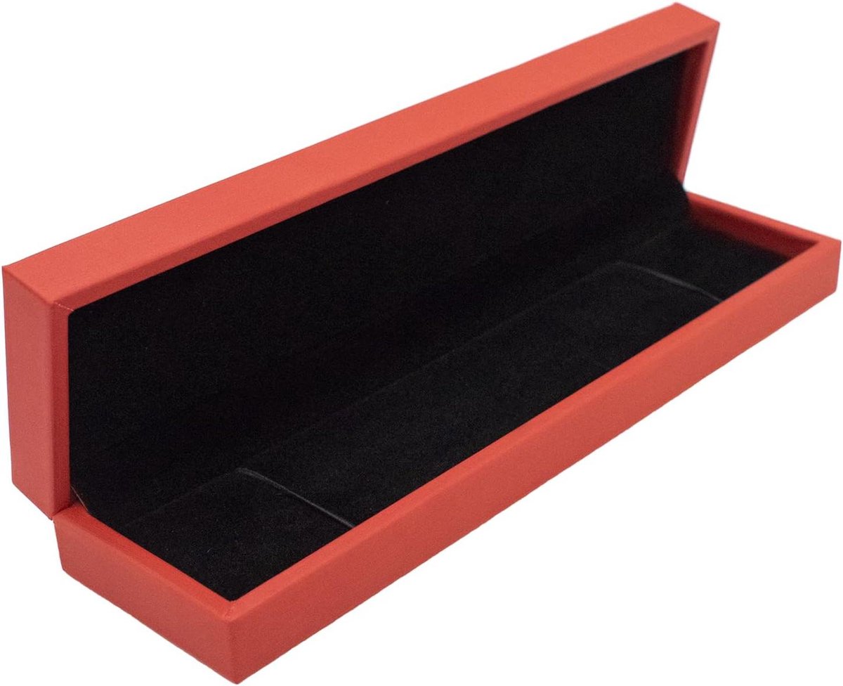 Allecto Plus - Sieraden geschenkdoos rood - Luxe fluwelen voering - Voor kettingen, armbanden, horloges - Kerst, bruiloft, verjaardag - Sieraadopberger metaal.