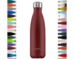 FLASKE Original 500ML - Lava - RVS Drinkfles van 500ML - Geschikt als waterfles, thermosfles en thermoskan