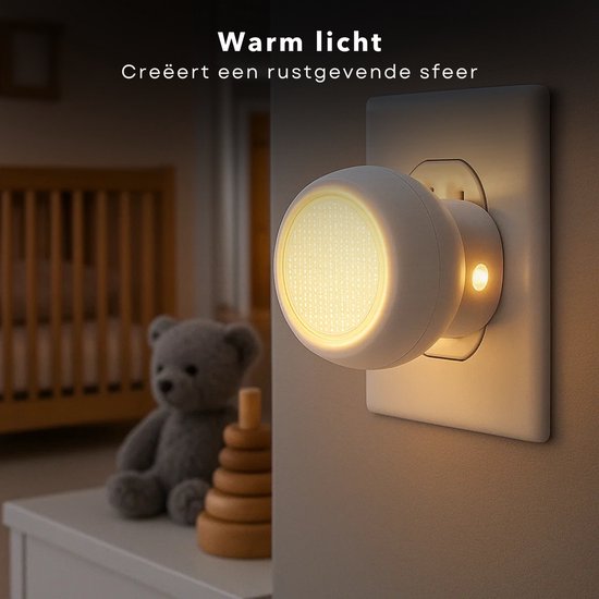 Cheqo® LED Nachtlamp - Nachtlamp Met Sensor - Stopcontact Nachtlamp - Bewegingssensor - Energiezuinig - Automatische Verlichting - Kinderkamer Nachtlamp - Slaapkamer Verlichting - Sensor Verlichting - Plug-In Nachtlamp - Nachtverlichting van Cheqo® — afbeelding 2