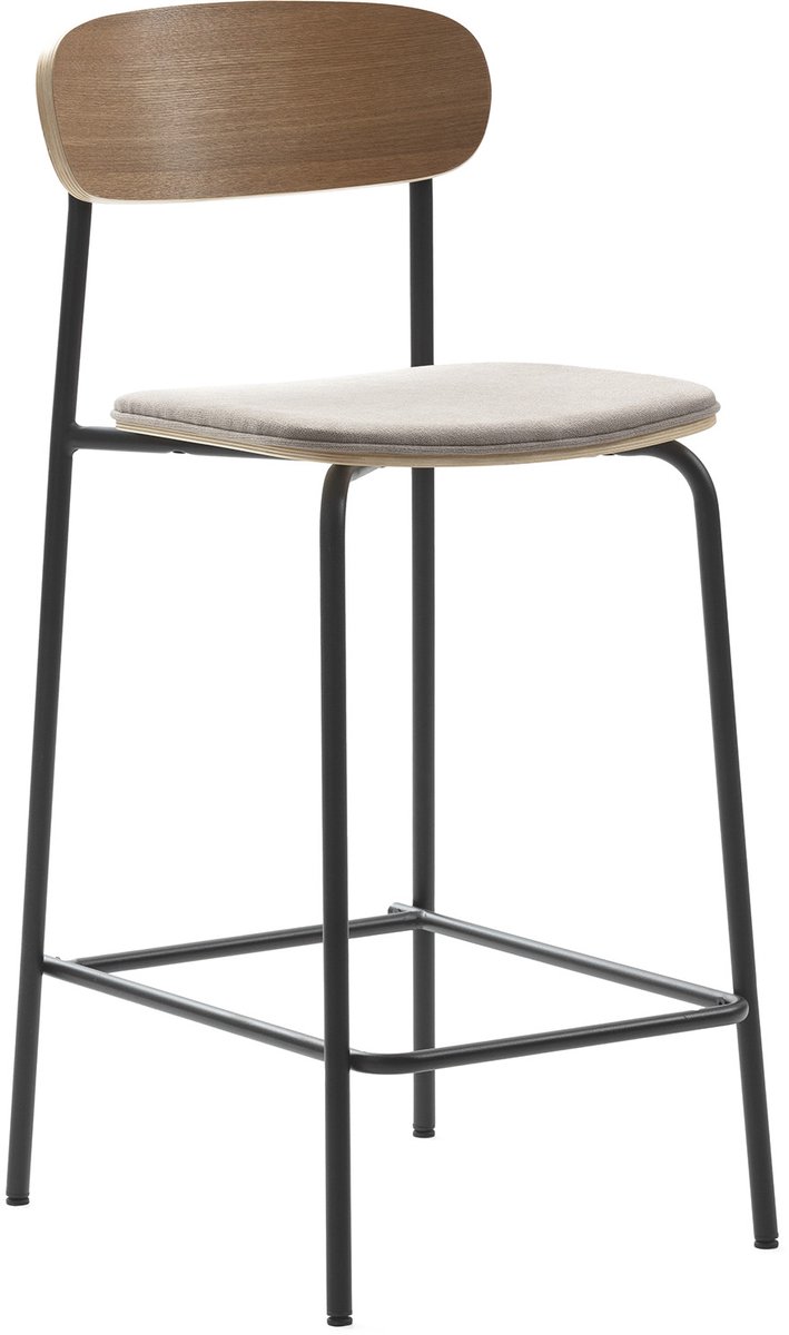 Arno - Set van 2 barkrukken van stof en metaal H66cm