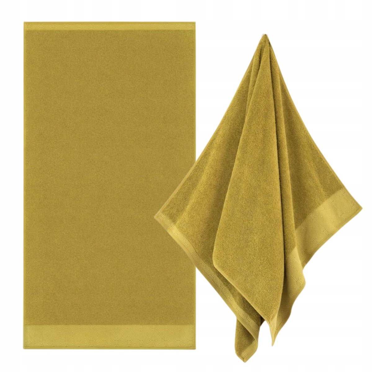 Zwoltex Elipse Handdoek Olijfgroen 420g 50x90cm - Luxe Katoen