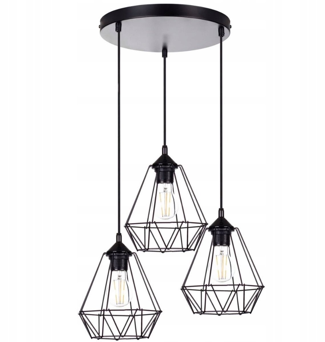 Moderne metalen hanglamp met 3 lichtpunten, E27