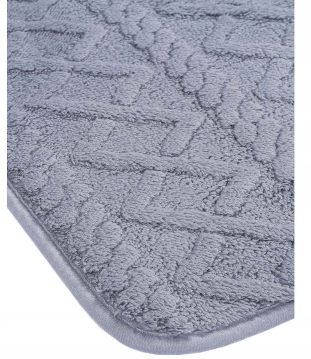 Zachte Boho Badkamermat 60x90 cm Antislip Grijs