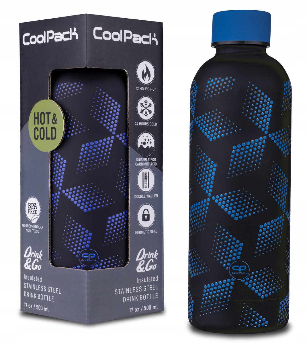 CoolPack Bishi Metalen Thermosbeker 500ml - Warm & Koud