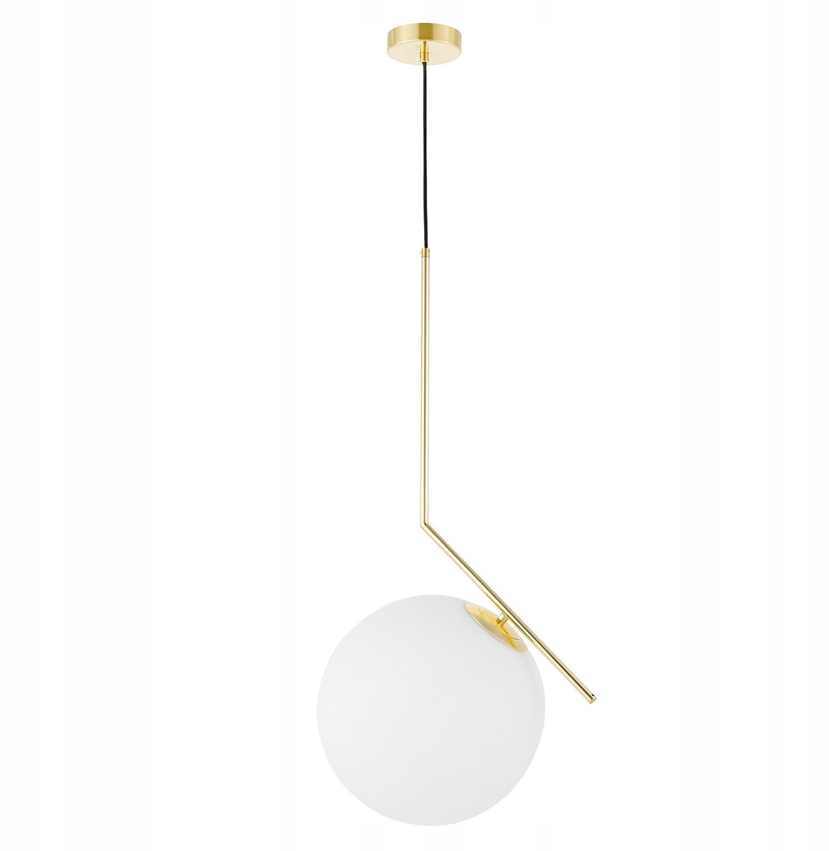 Moderne Hanglamp Goud Wit Glazen Bol Sorento D30 E27