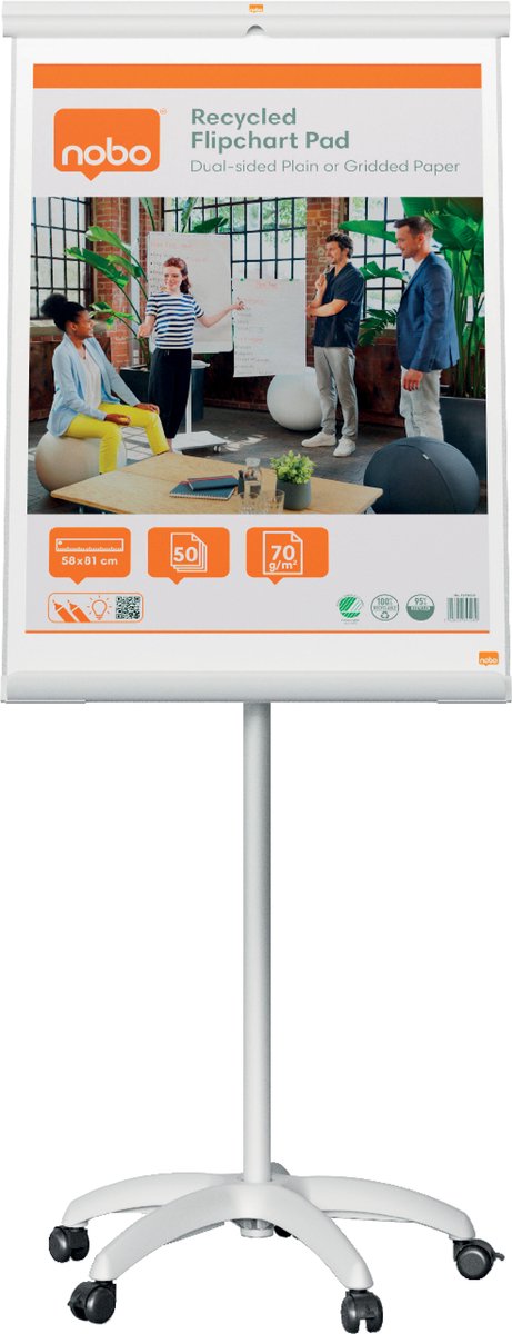 Nobo Premium Plus Mobiele Stalen Flipover