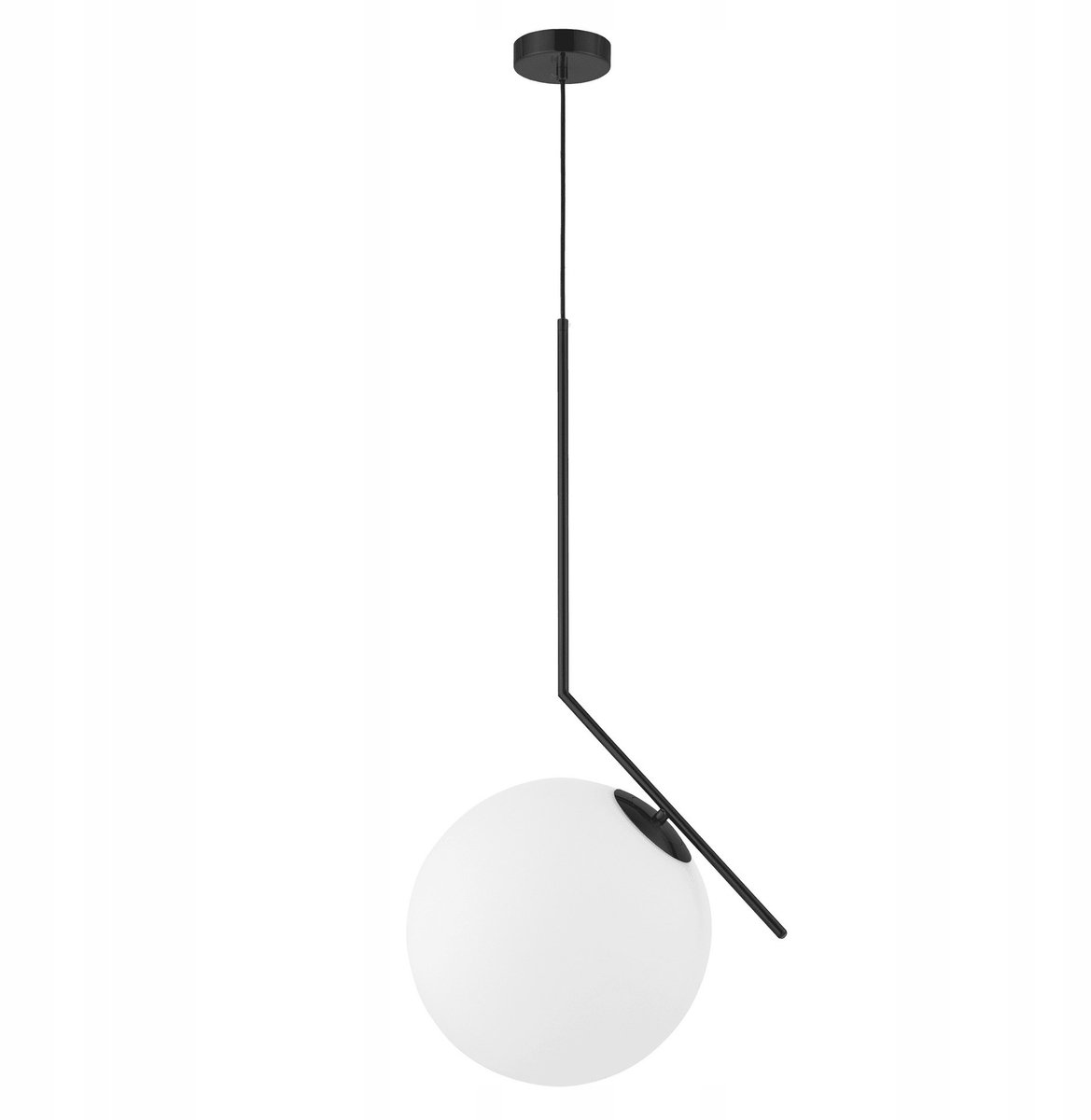 Moderne Zwarte Witte Hanglamp Sorento 30cm E27 Glas Metaal