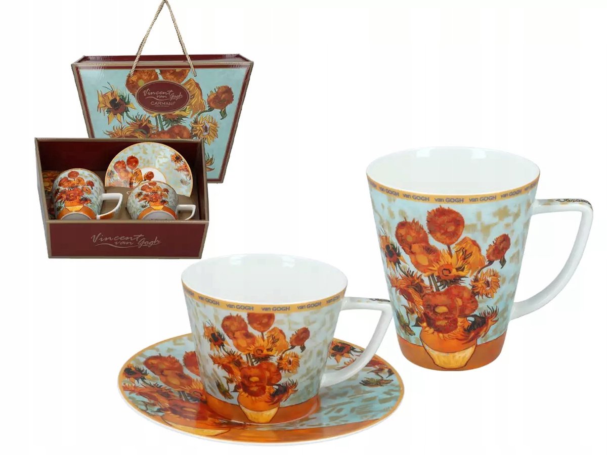 Carmani Mokkakop & Mok Set - Van Gogh Zonnebloemen - Porselein