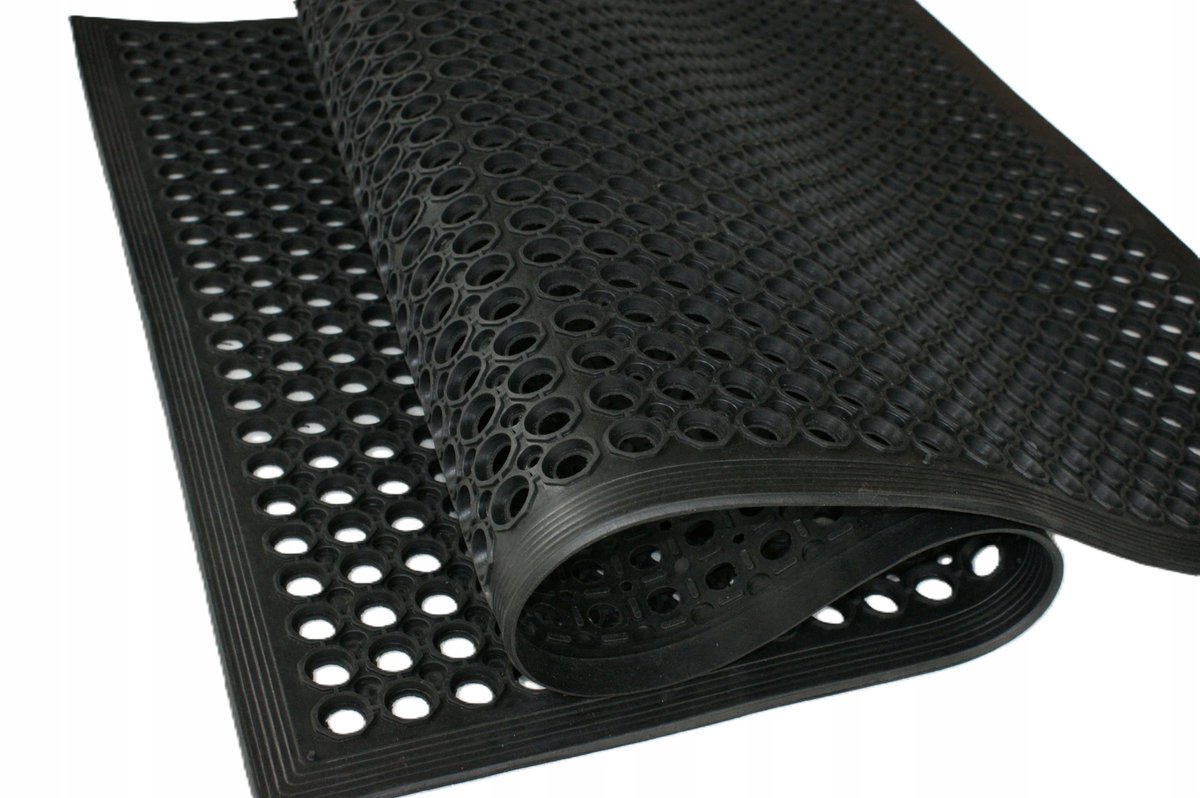 Robuuste Rubberen Deurmat 80x120 cm met Opritten - Buiten