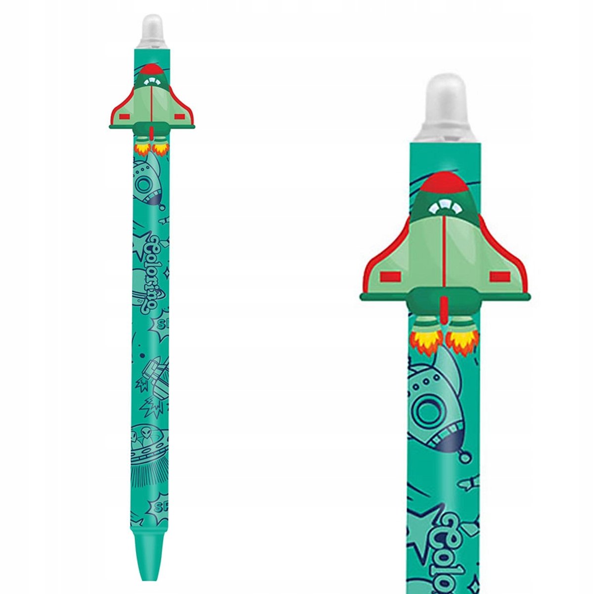 Colorino Space Life Automatische Pen Blauw Vulling Raket Groen