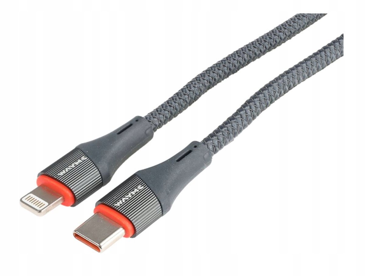 WAYME USB-C Laadkabel 100cm Gevlochten Zwart - 63043